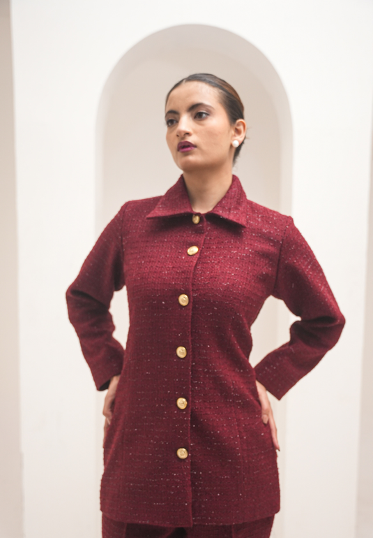 Red Tweed Blazer